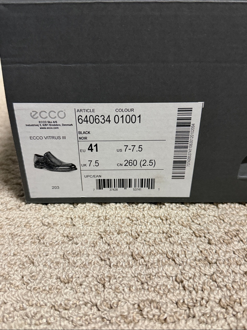 Ecco Men's Black Leather Slip-On Loafers - Picture 2 of 2